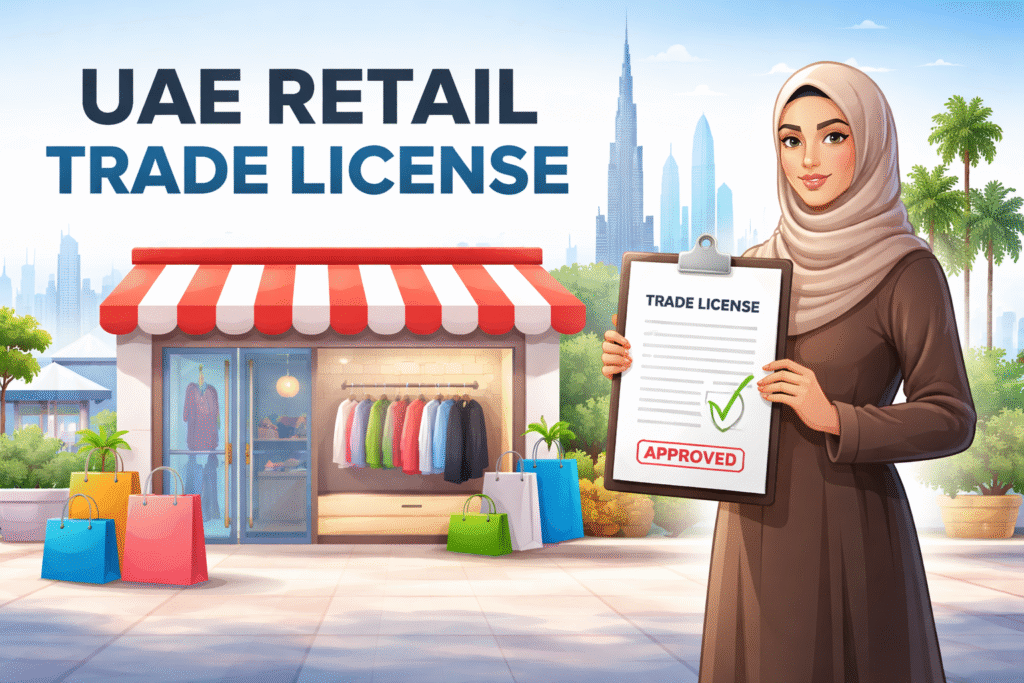 UAE retail trade license process for starting a retail business.
